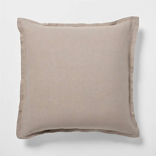 New Natural European Flax ™-Certified Linen Clay Taupe Euro Bed Pillow Sham