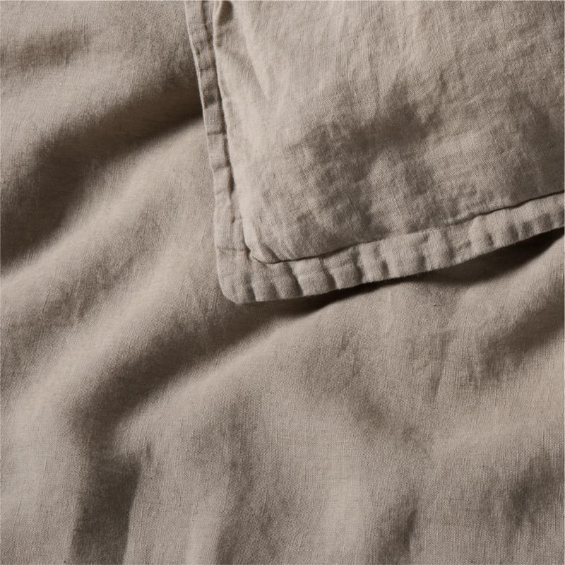 New Natural European Flax ™-Certified Linen Clay Taupe King Duvet Cover - image 6 of 9