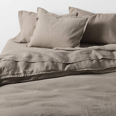 New Natural European Flax ™-Certified Linen Clay Taupe Full/Queen Duvet Cover