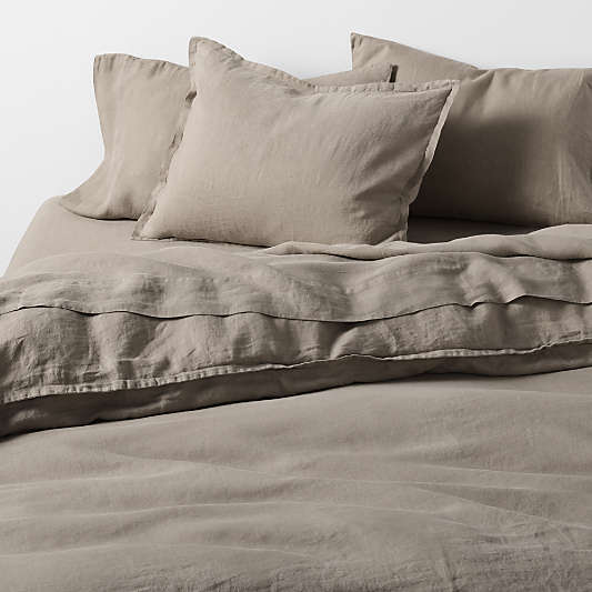 New Natural European Flax ™-Certified Linen Clay Taupe King Pillowcases, Set of 2