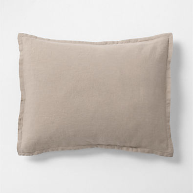 View New Natural European Flax ™-Certified Linen Clay Taupe Standard Bed Pillow Sham details