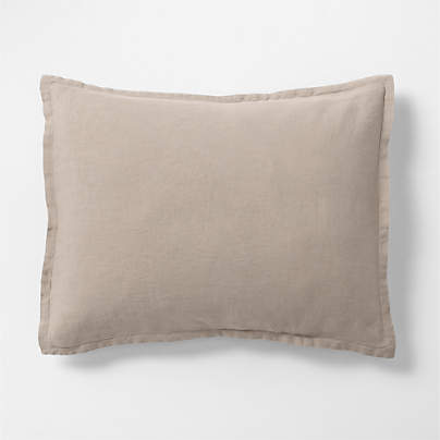 New Natural European Flax ™-Certified Linen Clay Taupe Standard Bed Pillow Sham