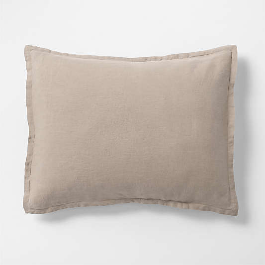 New Natural European Flax ™-Certified Linen Clay Taupe Standard Bed Pillow Sham