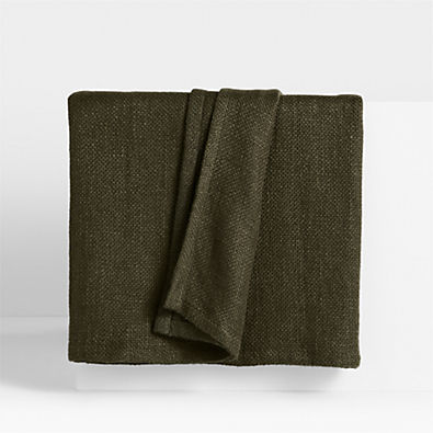View EUROPEAN FLAX ™-Certified Linen Viscose Burnt Green Full/Queen Bed Blanket details