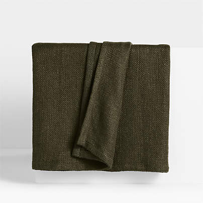 EUROPEAN FLAX ™-Certified Linen Viscose Burnt Green Full/Queen Bed Blanket