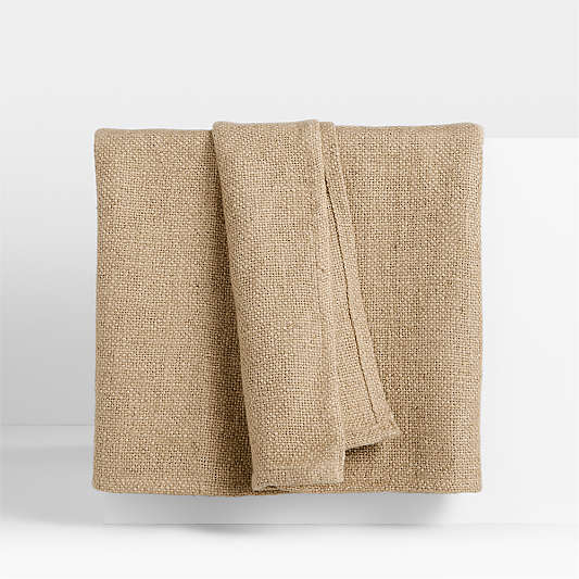 EUROPEAN FLAX â„¢-Certified Linen Viscose Taupe Full/Queen Bed Blanket