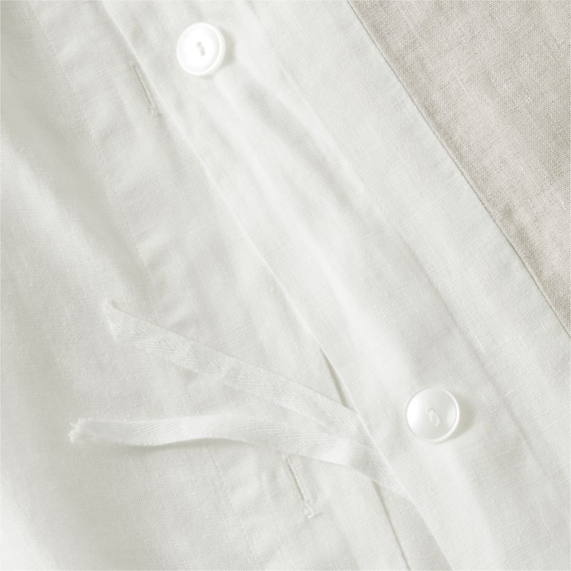 New Natural EUROPEAN FLAX -Certified Linen Border Crisp White/Arcadia ...