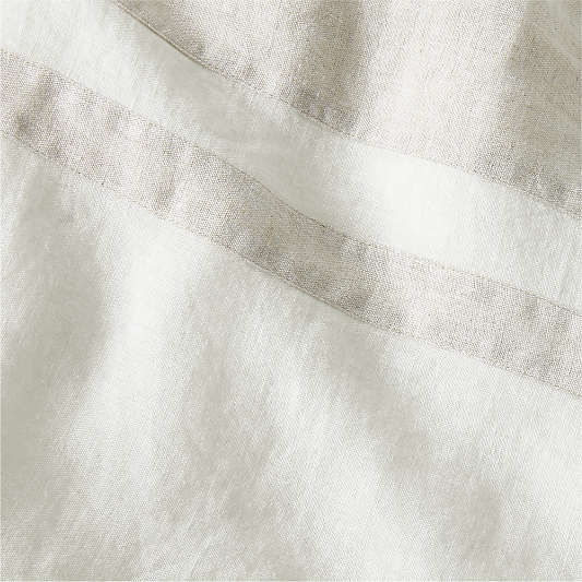 New Natural EUROPEAN FLAX ™-Certified Linen Border Crisp White/Arcadia Tan Full/Queen Duvet Cover