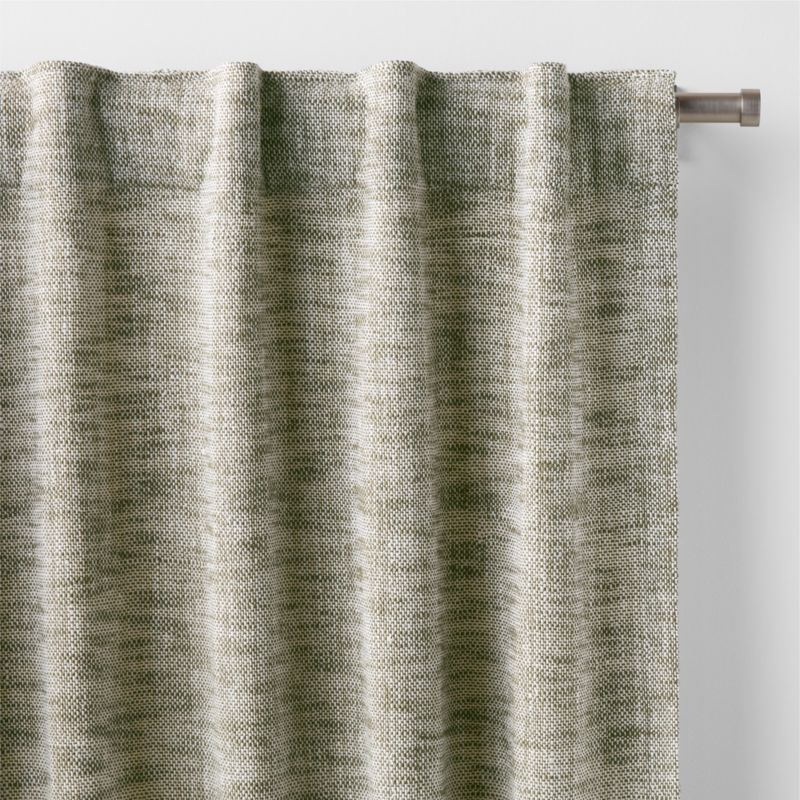 EUROPEAN FLAX ™-Certified Textured Linen Burnt Green Window Curtain Panel 48"x84" - image 2 of 6