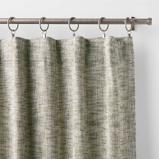 EUROPEAN FLAX ™-Certified Textured Linen Burnt Green Window Curtain Panel