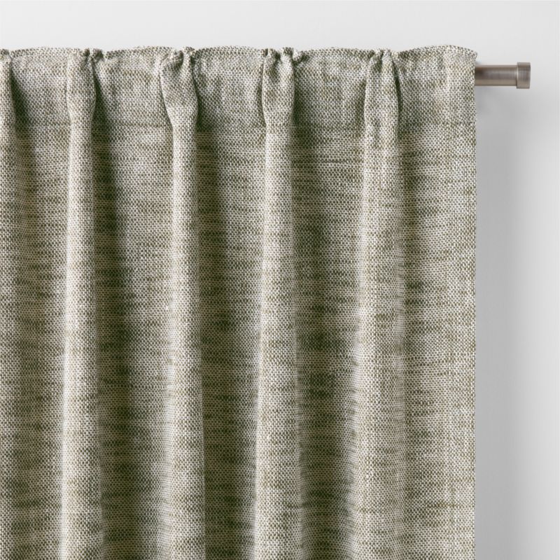 EUROPEAN FLAX ™-Certified Textured Linen Burnt Green Window Curtain Panel 48"x84" - image 3 of 6