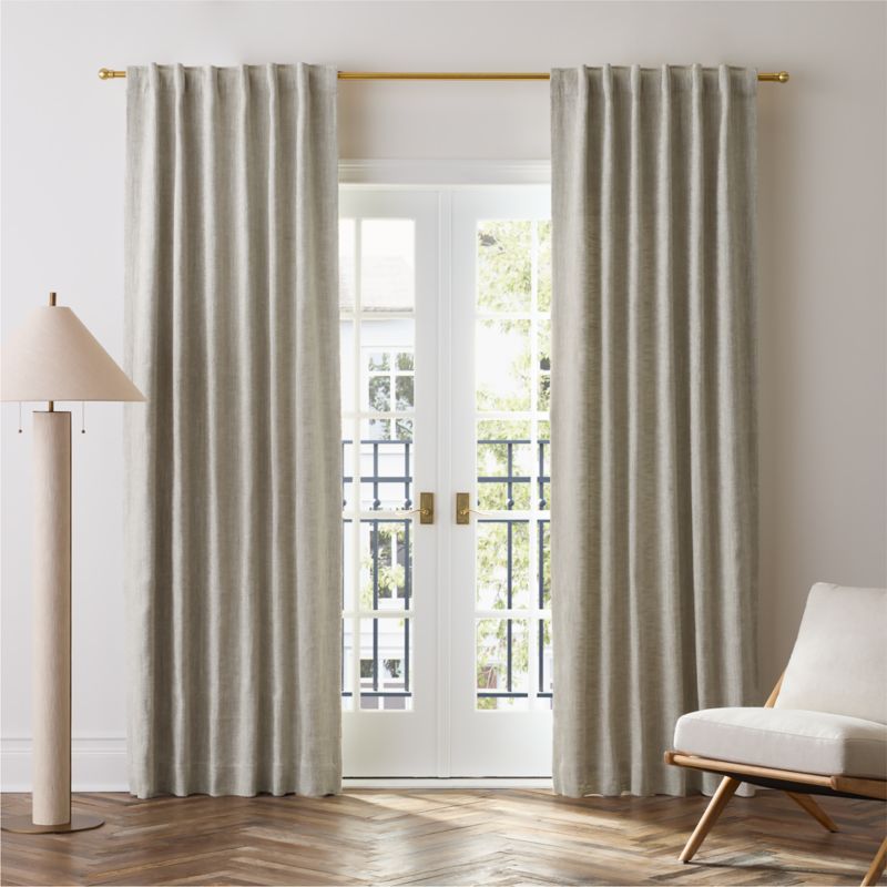 EUROPEAN FLAX ™-Certified Textured Linen Natural Blackout Window Curtain Panel 48"x84" - image 0 of 7