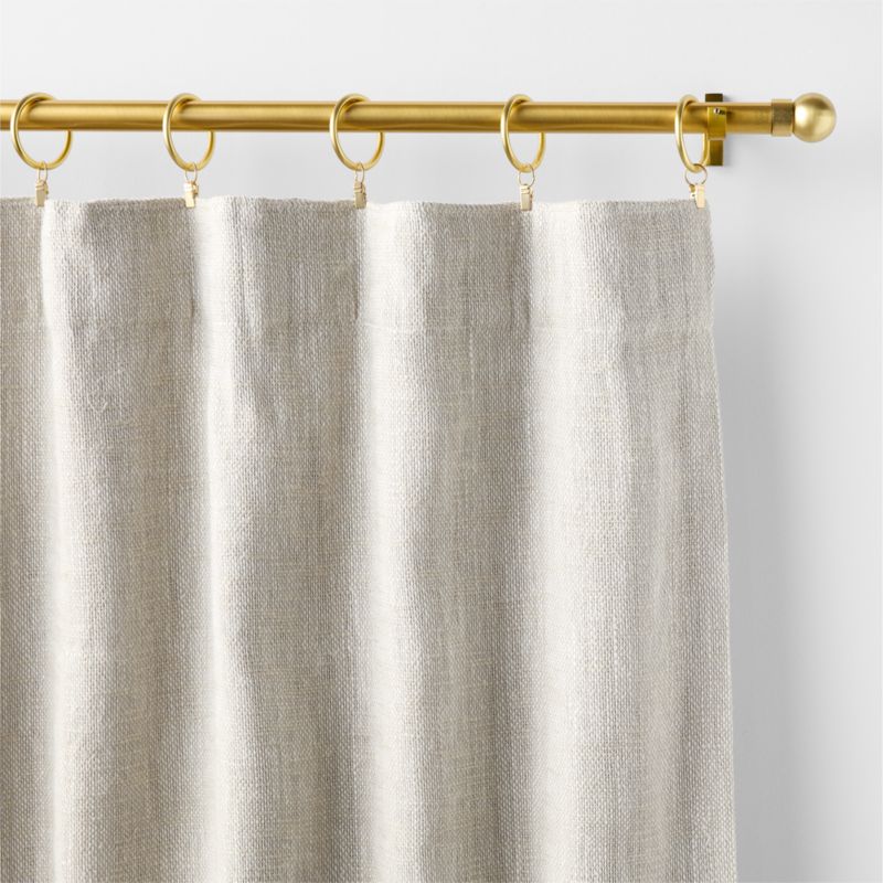 EUROPEAN FLAX ™-Certified Textured Linen Natural Window Curtain Panel 48"x84" - image 1 of 6