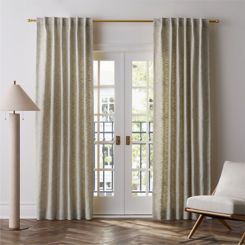 EUROPEAN FLAX ™-Certified Textured Linen Natural Window Curtain Panel 48"x84" - image 0 of 6