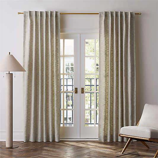 EUROPEAN FLAX ™-Certified Textured Linen Natural Window Curtain Panel 48"x108"