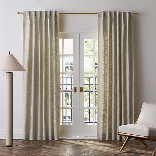 EUROPEAN FLAX â„¢-Certified Textured Linen Natural Window Curtain Panel
