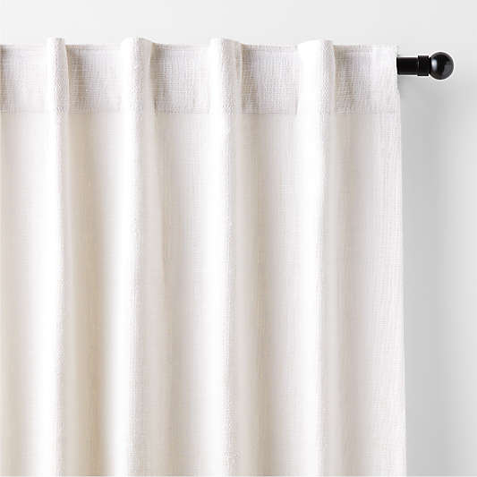 EUROPEAN FLAX ™-Certified Textured Linen Crisp White Window Curtain Panel