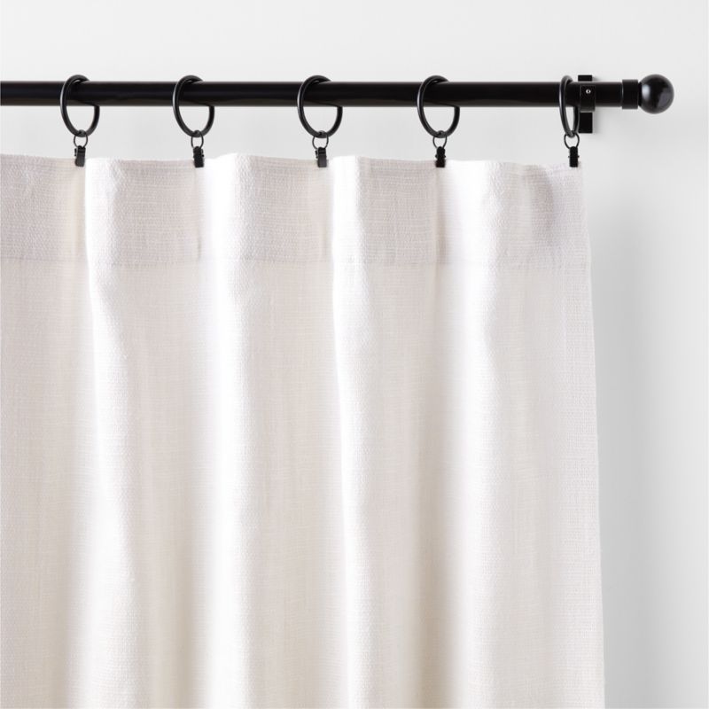 EUROPEAN FLAX ™-Certified Textured Linen Crisp White Window Curtain Panel 48"x84" - image 1 of 6