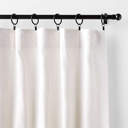 EUROPEAN FLAX ™-Certified Textured Linen Crisp White Blackout Window Curtain Panel