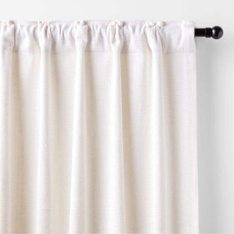 EUROPEAN FLAX ™-Certified Textured Linen Crisp White Window Curtain Panel 48"x84" - image 3 of 6