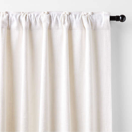 EUROPEAN FLAX ™-Certified Textured Linen Crisp White Window Curtain Panel