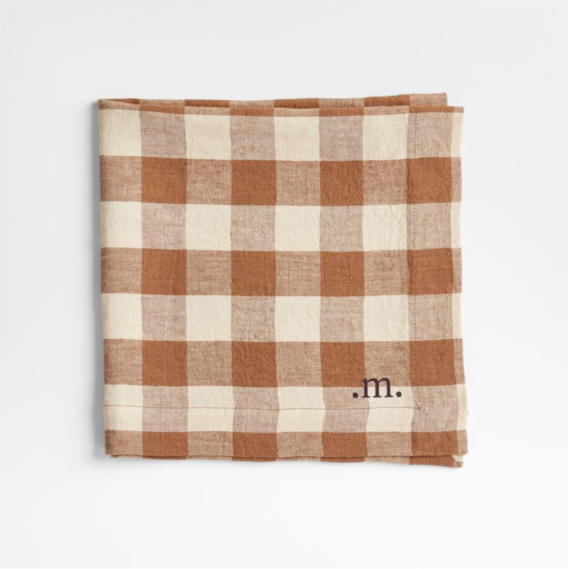 Marin Walnut Brown EUROPEAN FLAX ™-Certified Linen Buffalo Check Napkin - image 4 of 7