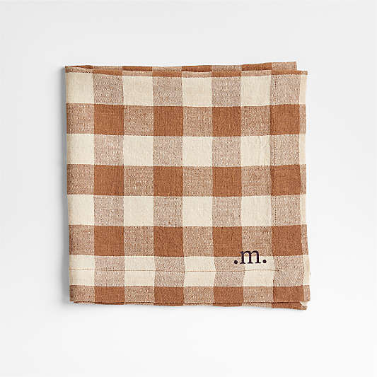 Marin Walnut Brown EUROPEAN FLAX ™-Certified Linen Buffalo Check Napkin