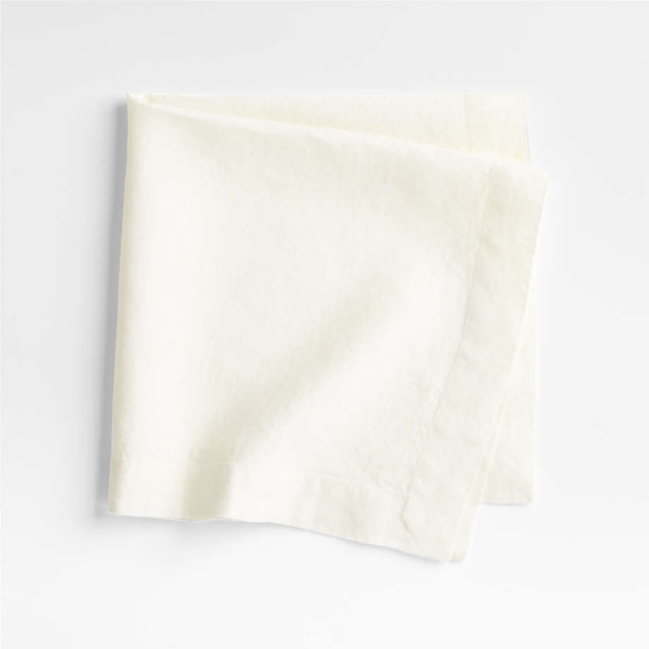 Marin Arctic Ivory EUROPEAN FLAX -Certified Linen Napkin + Reviews | Crate & Barrel