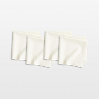 View Marin Arctic Ivory EUROPEAN FLAX ™-Certified Linen Napkin, Set of 4 details