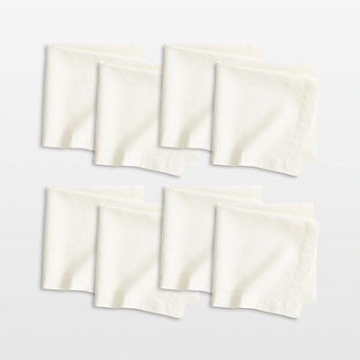 View Marin Arctic Ivory EUROPEAN FLAX ™-Certified Linen Napkin, Set of 8 details