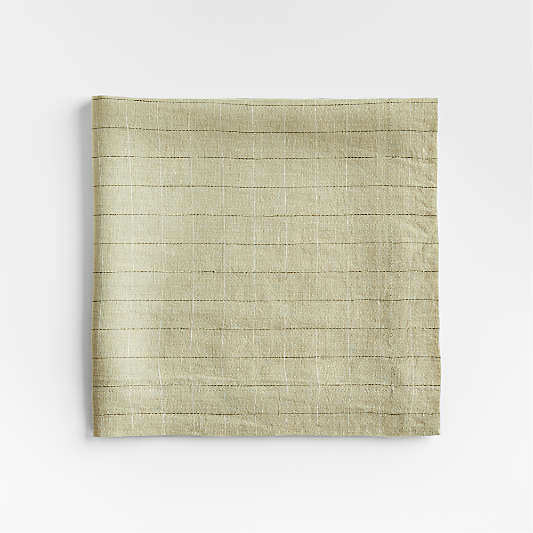 Marin Green European Flax ™-Certified Linen Windowpane Napkin