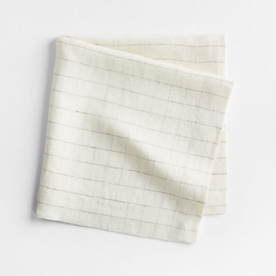 View Marin Ivory EUROPEAN FLAX ™-Certified Linen Windowpane Napkin details