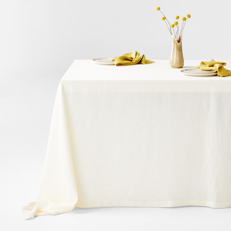 Marin Arctic Ivory EUROPEAN FLAX ™-Certified Linen Oversized Tablecloth