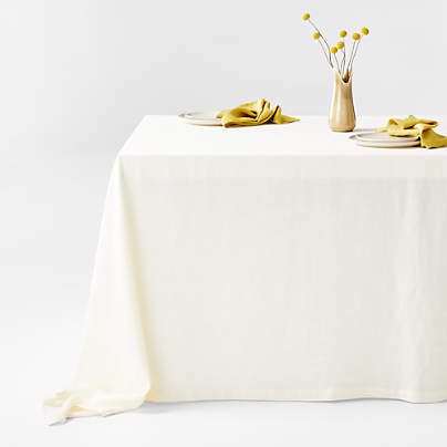 Marin Arctic Ivory EUROPEAN FLAX ™-Certified Linen Oversized Tablecloth