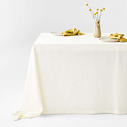 Marin Arctic Ivory EUROPEAN FLAX ™-Certified Linen Oversized Tablecloth