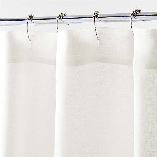 Crisp White EUROPEAN FLAX ™-Certified Linen Shower Curtain