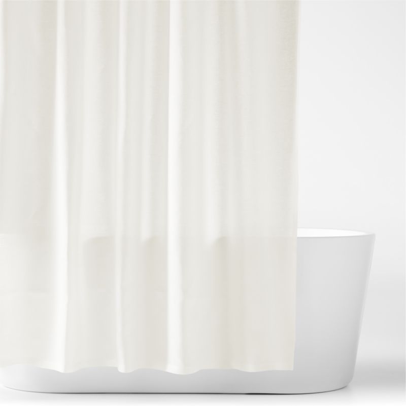 Crisp White EUROPEAN FLAX ™-Certified Linen Shower Curtain