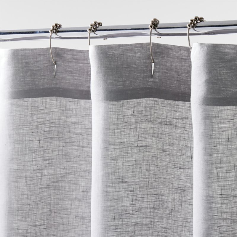 Pewter Grey EUROPEAN FLAX ™-Certified Linen Shower Curtain - image 2 of 3