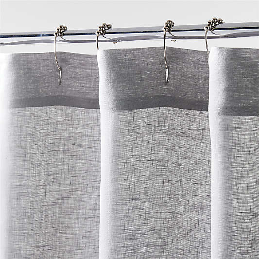 Pewter Grey EUROPEAN FLAX ™-Certified Linen Shower Curtain