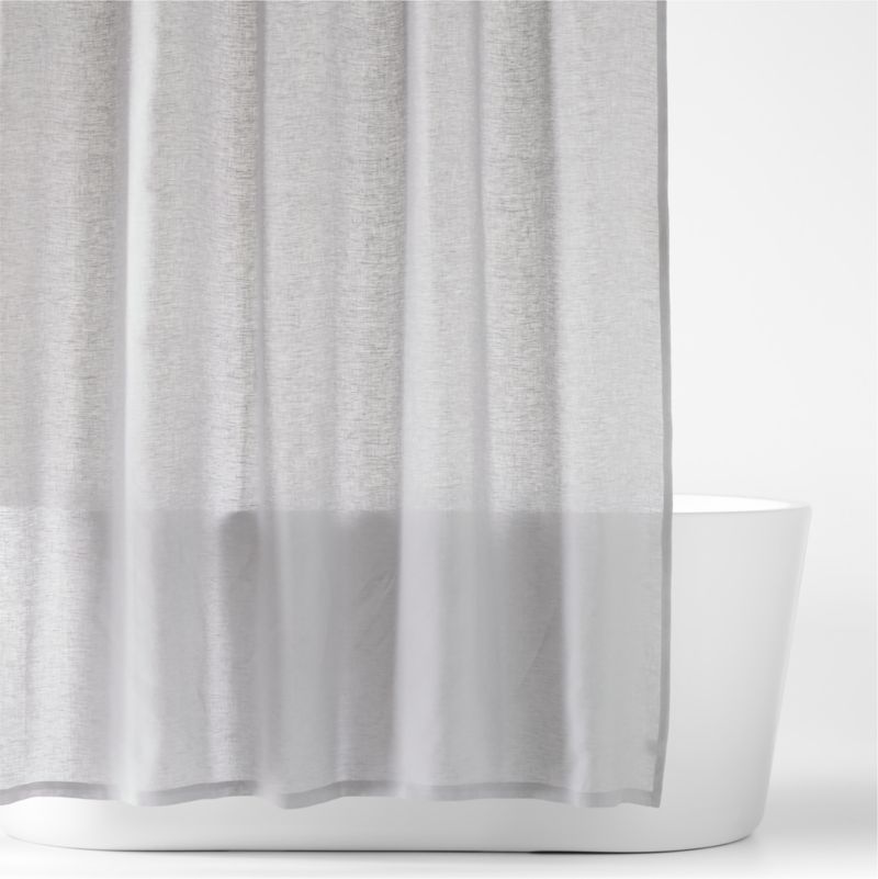 Pewter Grey EUROPEAN FLAX ™-Certified Linen Shower Curtain