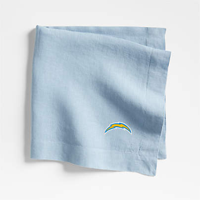 NFL Los Angeles Chargers Marin Light Blue EUROPEAN FLAX ™-Certified Linen Napkin, Set of 4