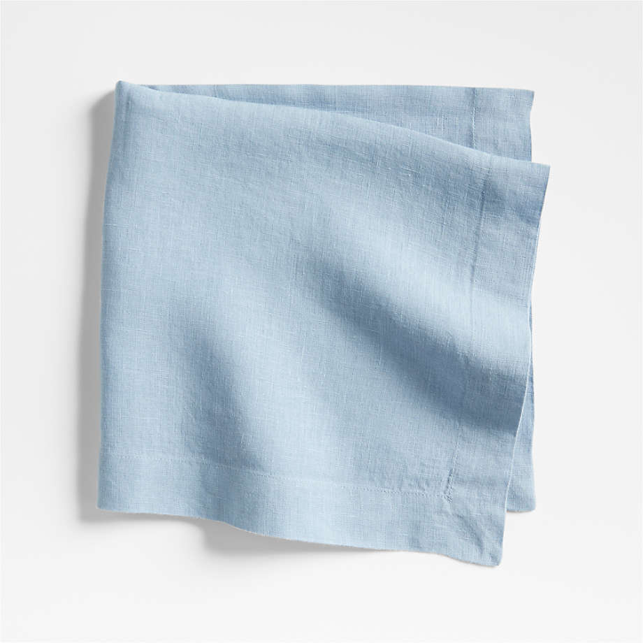 Fog Linen Light Blue + White Striped Towel - CORK