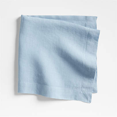 Crown Washed Linen Napkin Set Blue NS404