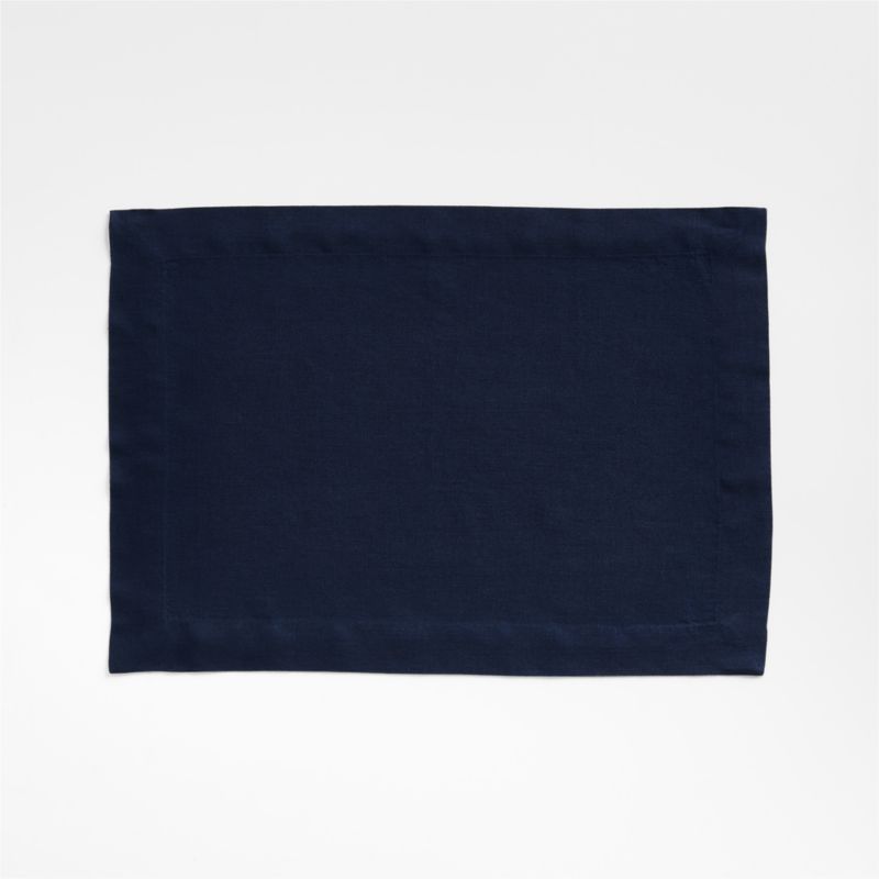 Viewing product image Marin Deep Indigo European Flax ®-Certified Linen Placemat - image 1 of 2