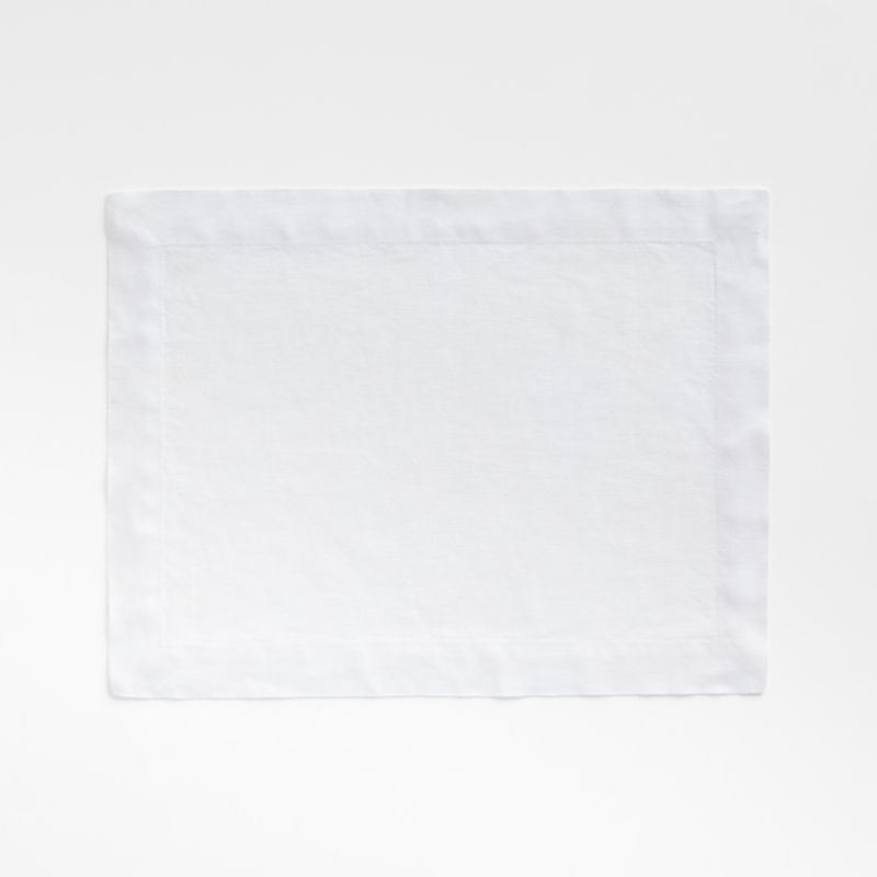 Marin White European Flax -Certified Linen Placemat + Reviews | Crate ...