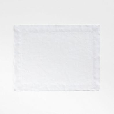 View Marin White European Flax ®-Certified Linen Placemat details