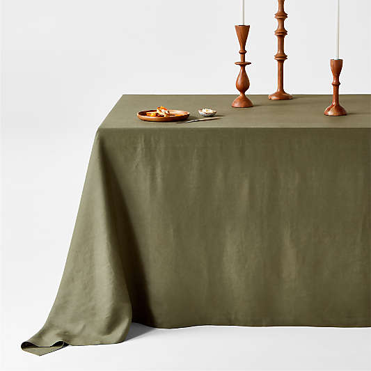 Marin Desert Green Oversized EUROPEAN FLAX ™-Certified Linen Tablecloth