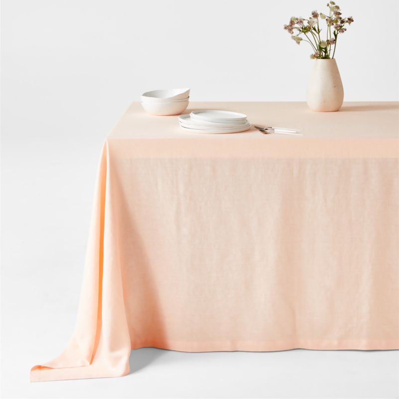 Marin Elegant Pink Oversized European Flax ®-Certified Linen Tablecloth