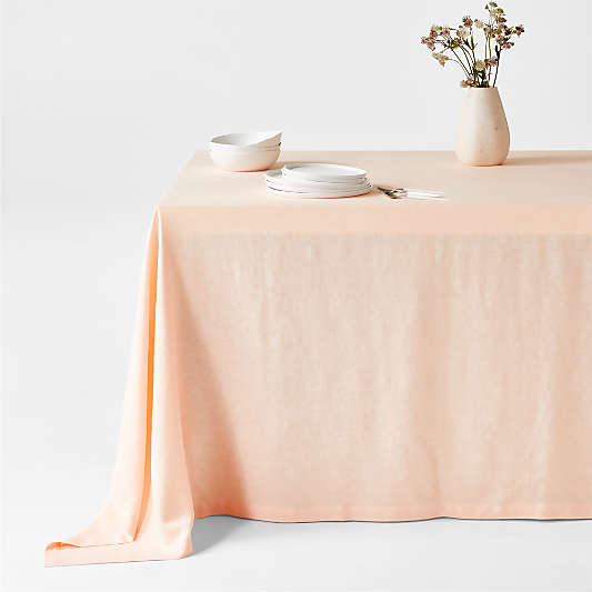 Marin Elegant Pink Oversized EUROPEAN FLAX ™-Certified Linen Tablecloth