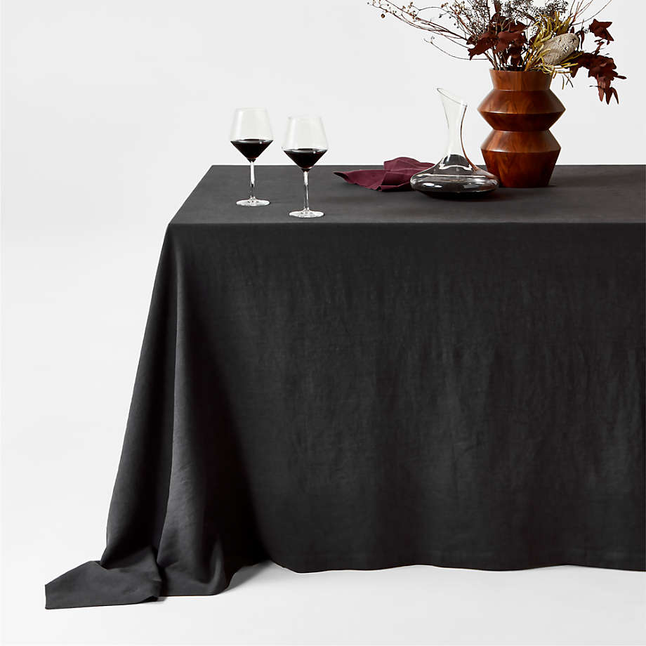 Marin Ink Black Oversized European Flax ®-Certified Linen Tablecloth